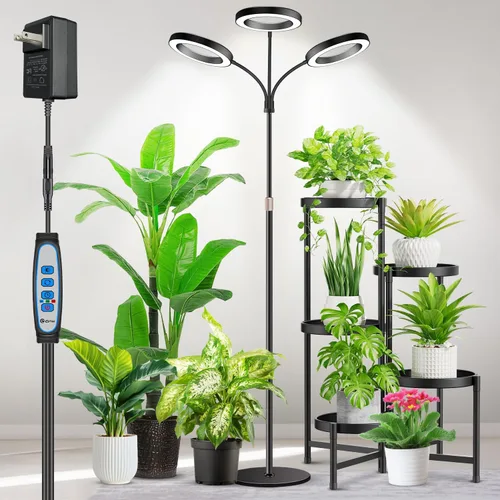 Miniatura 9 de Aumtrly Luces de cultivo para plantas de interior, luz de escritorio de 80 LED de espectro completo para el cultivo de plantas pequeñas, lámpara