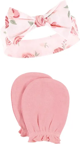 Miniatura 111 de Hudson Baby Conjunto de diadema de algodón y manoplas para rascar para bebé
