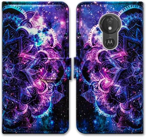 Miniatura 21 de Bcov Funda para Moto G7 Power/Moto G7 Supra, Colorida Libélula Funda de Cuero Flip Funda con Ranura para Tarjeta Titular Kickstand para Motorola