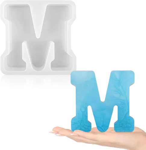 Miniatura 22 de Gartful Moldes de resina de 4.7 pulgadas para fundición, moldes de silicona de resina del alfabeto mayúscula G, moldes de silicona 3D gruesos