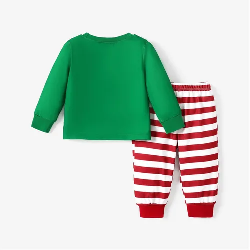 Miniatura 6 de PATPAT Conjunto de pijama de manga larga con estampado geométrico básico para bebé