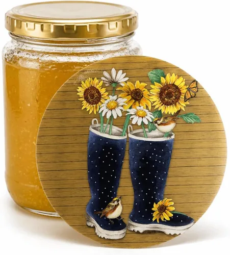 Miniatura 15 de Andreas Jo-86 - Abrelatas de silicona, girasol – Agarre de tapa antideslizante de 6.25 pulgadas y pelador de ajos, apto para alimentos