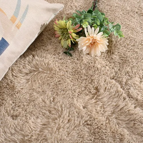 Miniatura 4 de DweIke - Tapete de pelo alto y esponjoso para sala, dormitorio, habitación de niños, guardería y cabecera, tapete extragrande, antideslizante y Gris