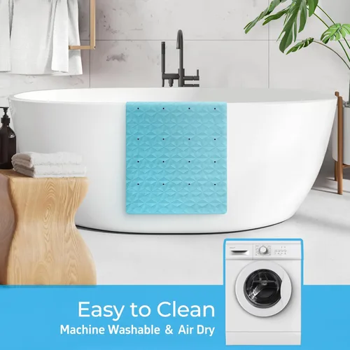 Miniatura 5 de WRISIN Tapete antideslizante para bañera y ducha, tapete de goma natural con 241 ventosas, tapete de seguridad suave para baño, patrón único