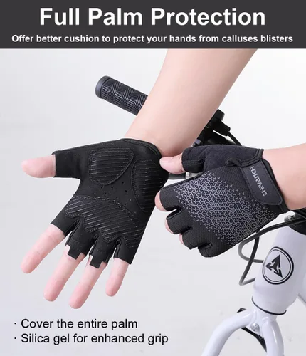 Miniatura 2 de SUJAYU Guantes de entrenamiento sin dedos para hombres y mujeres guantes de bicicleta para hombres accesorios de bicicleta de ciclismo, guantes