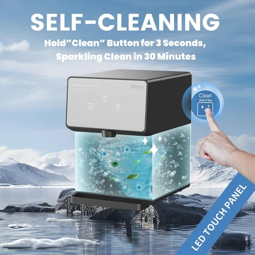 Miniatura 5 de Máquina de hielo de pepitas para encimera con hielo suave masticable, alta capacidad de 35 libras/24 horas, autolimpieza y dispensación automática