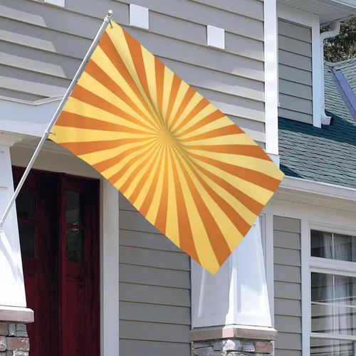 Miniatura 6 de Banderas para exteriores, retro de los años 60, bandera de jardín de verano de doble cara, banderas de patio de 3 x 5 pies, decoración de jardín