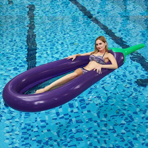 Miniatura 2 de Flotador inflable para piscina, flotador de tumbona de piscina para adultos, flotador de piscina inferior de malla de berenjena, silla flotante
