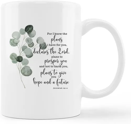 Miniatura 6 de kunlisa Tazas cristianas PSALM 23 The Lord is My Shepherd, con versículos bíblicos de cerámica, taza de café con leche, taza de té con leche, tazas