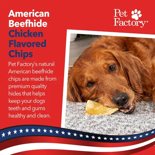 Miniatura 2 de Pet Factory American Beefhide Chips - Golosinas masticables para perros, sabor a pollo, 32 onzas