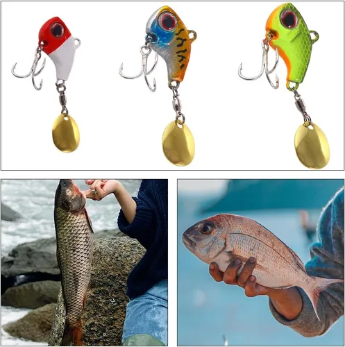 Miniatura 6 de 3 piezas de señuelo anzuelo de pesca señuelo de pesca cebo artificial 3D ojos señuelo de pesca suave cebos de un solo gancho para perca, trucha