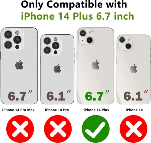 Miniatura 2 de Funda diseñada para iPhone 14 Plus, regalo 2 en 1, protección contra caídas de grado militar, resistente a prueba de golpes, para iPhone 14 Plus