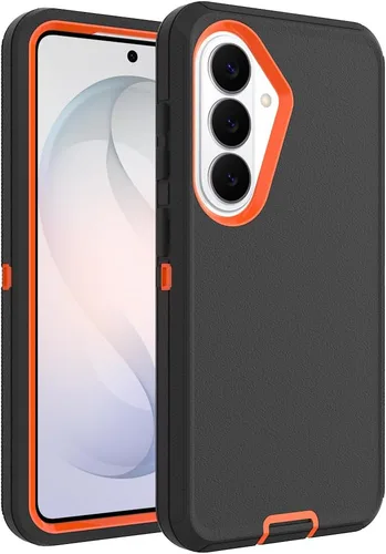 Miniatura 24 de Funda para Galaxy S21, Funda Resistente de Grado Militar Resistente a los Golpes y a Prueba de Caídas para Samsung Galaxy S21, Negro+Naranja Negro