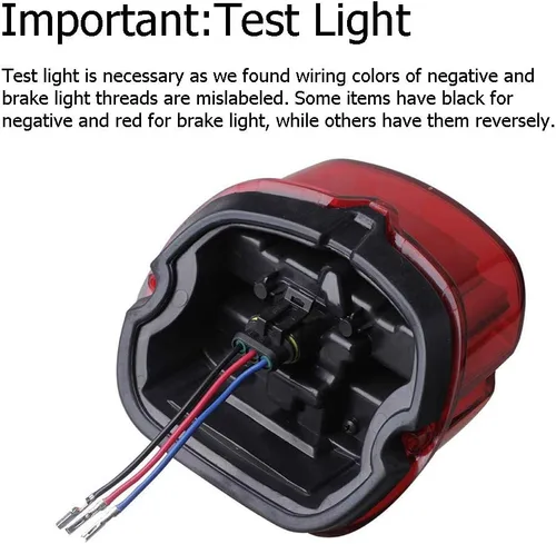 Miniatura 2 de NTHREEAUTO Luces traseras LED rojas para motocicleta, luces traseras de freno y funcionamiento compatibles con Harley Touring Dyna Road King Electra
