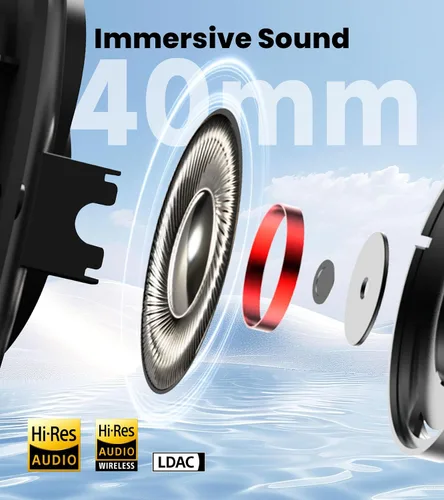 Miniatura 5 de Edifier W80 - Auriculares de diadema con cancelación activa de ruido de -49dB, LDAC de alta resolución con cable e inalámbricos, llamada clara AI