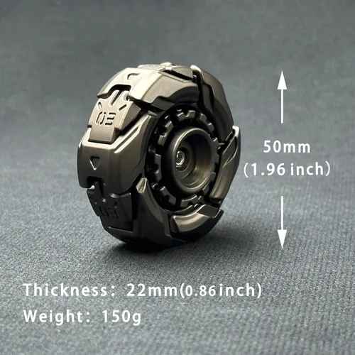 Miniatura 6 de T-Conceal EDC Fidget Sliders Open Armor Spinning Top - Juguetes para aliviar el estrés para adultos, metal magnético gris