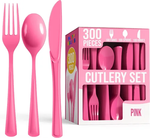 Miniatura 17 de Party Solids - Juego de cubiertos de plástico negro resistente de 300 piezas, cubiertos desechables negros resistentes, juegos de utensilios, 100