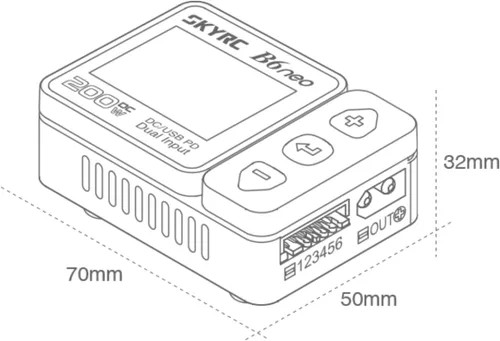 Miniatura 5 de SKYRC B6 Neo2: Balance Lipo cargador de batería para 1S-6S Lipo/Li-Ion/LiHV, 1-15S NiMH/NiCd - DC 300W, PD 80W, cargador de batería inteligente