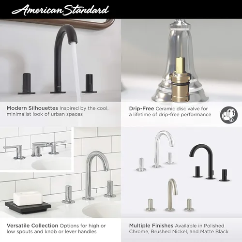 Miniatura 5 de American Standard 7105821.002 Studio S - Grifo de baño con pomos, cromo pulido