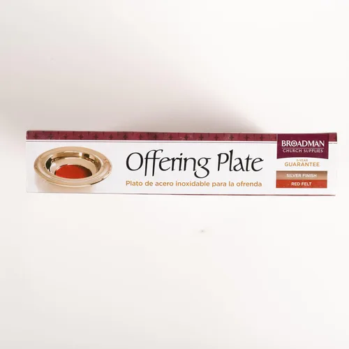 Miniatura 6 de BROADMAN CHURCH SUPPLIES RemembranceWare - Plato de oferta, plateado con fieltro rojo