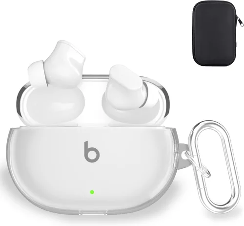 Miniatura 10 de Valkit Funda transparente compatible con Beats Studio Buds 2021/2023+ con kit de limpieza y cerradura, funda protectora de TPU suave a prueba