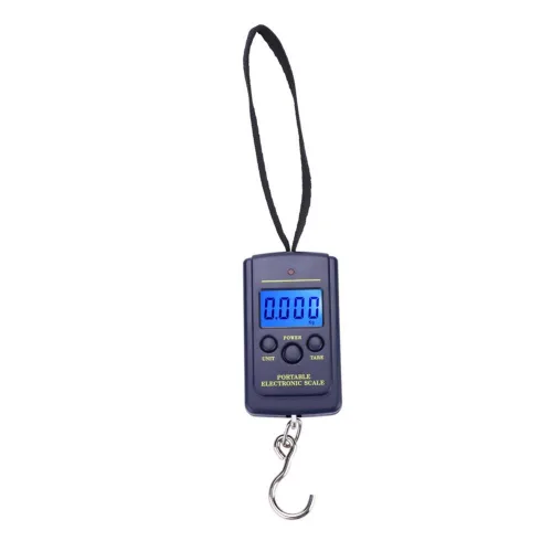 Miniatura 8 de Báscula de pescado portátil, báscula digital eléctrica para colgar, pantalla LCD de plástico de mano, báscula electrónica de equilibrio de 88.2 lbs