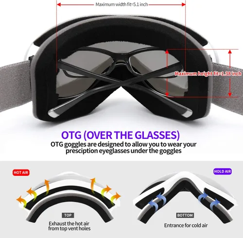 Miniatura 5 de Supertrip Gafas de esquí de nieve antivaho 100% protección UV gafas de esquí snowboard
