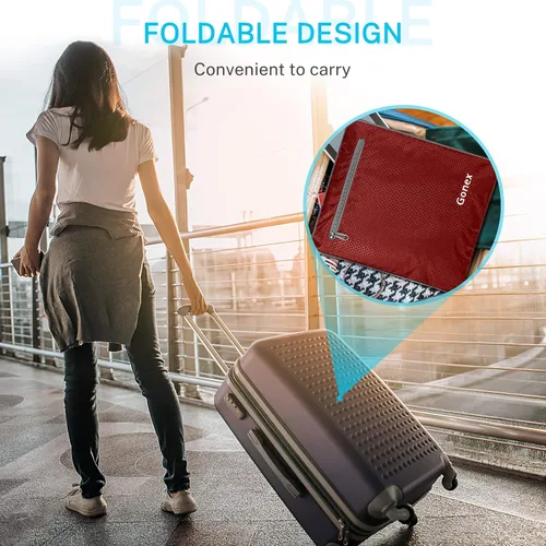 Miniatura 7 de Gonex Bolsa de viaje plegable 150L Negro y Rojo