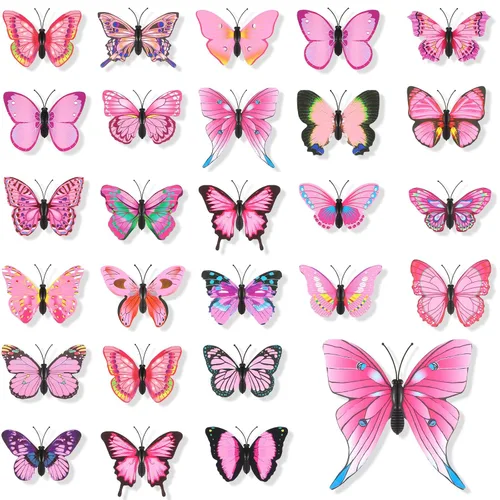 36 alfileres de mariposa 3D, broche de seguridad de plástico, decoración de México a granel para ropa de solapa, manualidades, decoración de