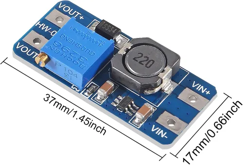 Miniatura 4 de AITRIP 10 piezas MT3608 DC-DC convertidor de impulso 2A módulo ajustable de aumento de voltaje regulador de voltaje de entrada 2V-24V a 5V-28V