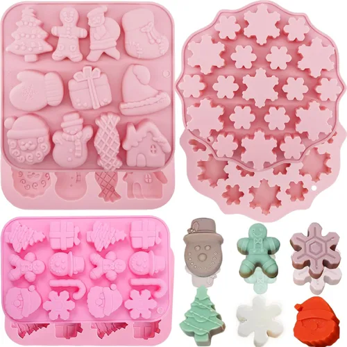 Miniatura 8 de Juego de 303 moldes de piruleta de Navidad, molde de caramelo de Navidad, alce, Papá Noel, muñeco de nieve, copo de nieve, sombrero de Navidad