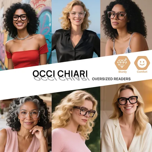 Miniatura 2 de OCCI CHIARI Gafas de lectura de marco grande para mujeres y lectores cuadrados retro