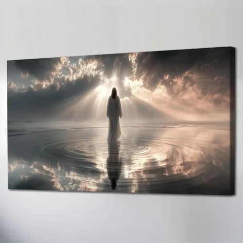 Miniatura 35 de TIMUBA Arte de pared de pesebre navideño, impresiones en lienzo de belén, imagen de póster cristiano de Jesús de noche estrellada, pintura