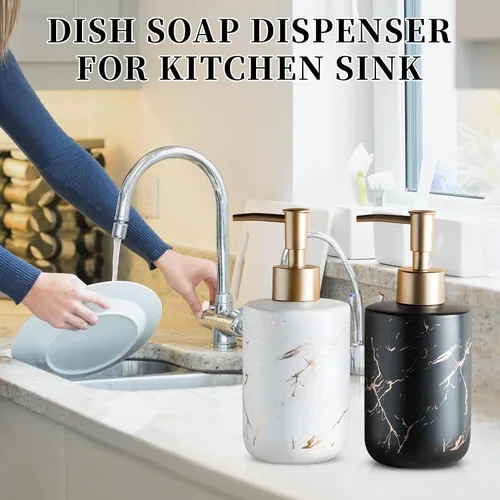 Miniatura 4 de Dispensador de jabón dorado, dispensador de jabón para platos para cocina, dispensador de bomba de jabón líquido para ducha, dispensador de loción