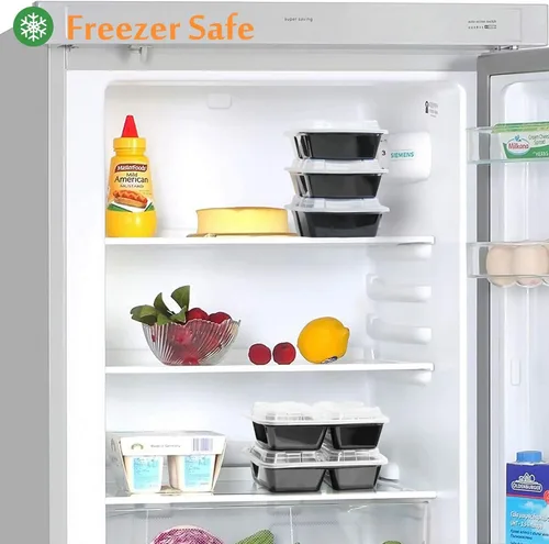 Miniatura 5 de Enther Contenedores de preparación de comidas [paquete de 20] 2 compartimentos con tapas, caja Bento para almacenamiento de alimentos, sin BPA