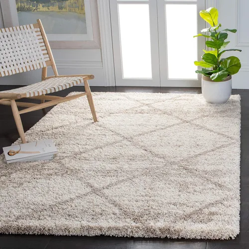 Miniatura 25 de SAFAVIEH - Alfombra de la colección Hudson Shag, diseño de enrejado moderno, no desprende pelusa y fácil de cuidar, 2 pulgadas de grosor, ideal