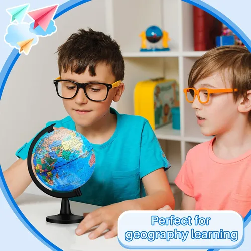 Miniatura 4 de Meooeck 12 globos del mundo con soporte de 4.6 pulgadas, globo geográfico del mundo a granel para niños, estudiantes, aprendizaje educativo, aula
