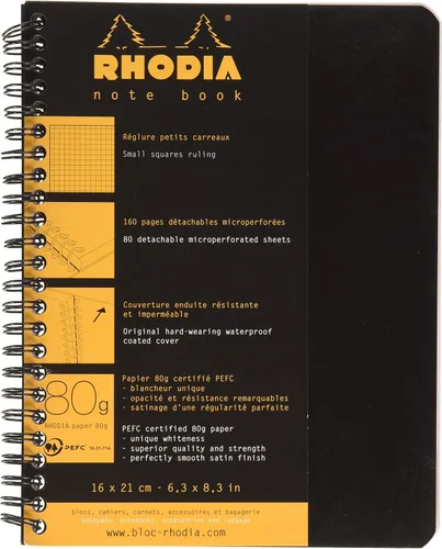 Miniatura 6 de Rhodia 193468C - Cuaderno en espiral (encuadernación completa), color naranja, A5+, rayado, 160 páginas desmontables, papel Clairefontaine de 80
