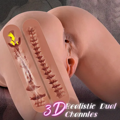 Miniatura 3 de Muñeca sexual marrón de 7.2 libras, juguete sexual masculino, coños de bolsillo realistas con piernas posables, masturbador masculino, coño, mamada