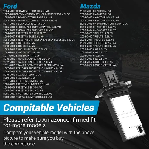 Miniatura 5 de Sensor de flujo de aire masivo 3L3A-12B579-BA, sensor MAF apto para Ford F150/F250/E150/E250/Crown