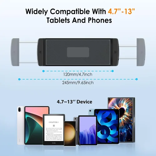 Miniatura 5 de Soporte de Tablet de Aluminio con Abrazadera para Bicicleta Giratoria, Bicicleta Estacionaria, Cinta de Correr, Carriola para Interior, Peloton