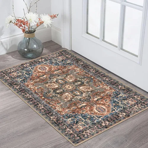 Miniatura 195 de KOZYFLY Alfombra Pequeña de Área 2x3 Pies Alfombras para Entrada Lavable Boho Alfombra de Entrada Antideslizante Tapete de Puerta Interior Entrada