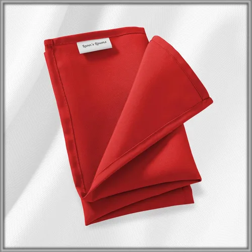 Miniatura 6 de Lann's Linens. 12 servilletas de 17 pulgadas. Servilletas de gamuza con bordes ribeteados, varios colores disponibles. Rojo