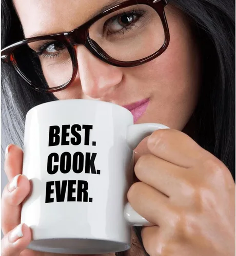 Miniatura 2 de 3dRose mug_179769_2 Best Cook Ever - Taza de cerámica con texto en inglés "Best Cook Ever" para los chefs más grandes del mundo y fanáticos
