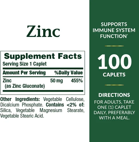 Miniatura 2 de Nature's Bounty Cápsulas de zinc de 50 mg, sin sabor, 100 unidades, paquete de 2