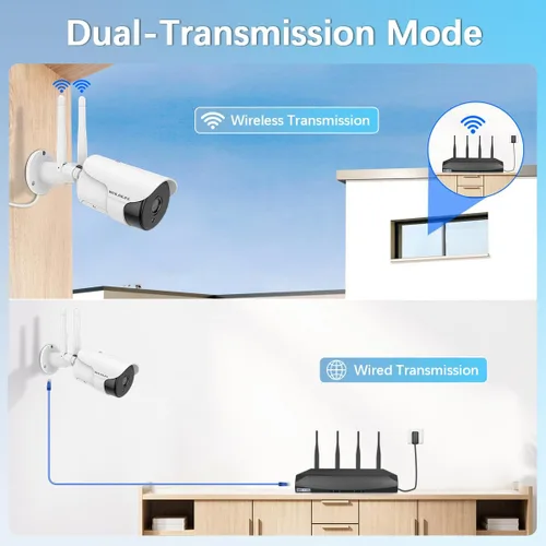 Miniatura 6 de WEILAILIFE 【Audio bidireccional y antena dual mejorada】 Sistema de cámara de seguridad inalámbrica para exteriores con visión nocturna de 27.4