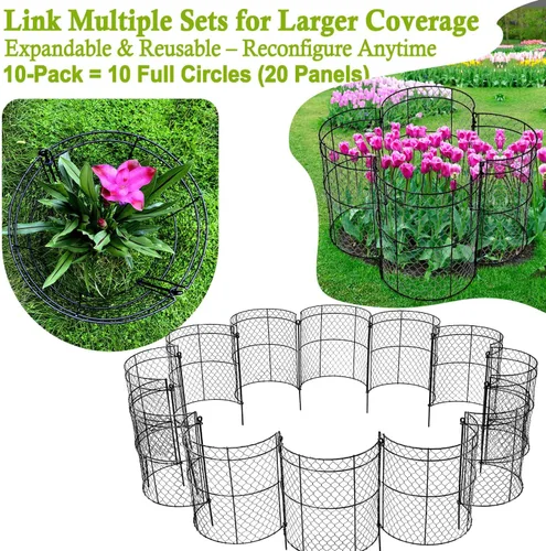 Miniatura 2 de Paquete de 10 Cloches de alambre de pollo resistentes para plantas, protectores de plantas de alambre de pollo de 14 x 16 pulgadas, jaulas de jardín