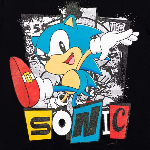 Miniatura 4 de SEGA Sonic the Hedgehog - Conjunto de camiseta atlética y pantalones cortos de malla, tallas para niños pequeños y grandes (2T - 18-20)