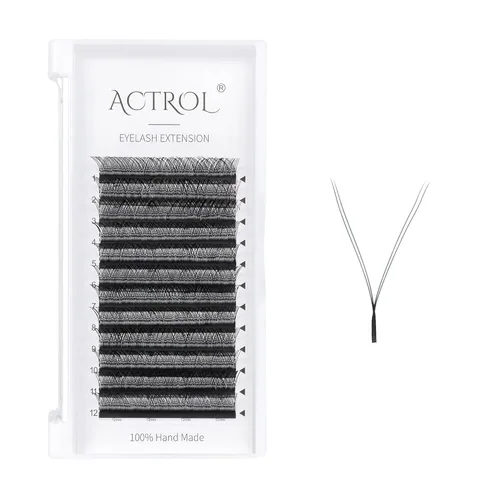 Miniatura 20 de Extensiones de pestañas 4D W, color negro, 0.003 in, rizo D, 0.315 in, volumen individual, YY, extensiones de pestañas en forma de W, fáciles
