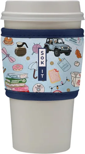 Miniatura 159 de Sok It HotSok Coffee & Tea - Funda de neopreno con aislamiento reutilizable (floral abstracto)
